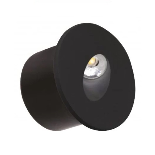 Zápustné - schodiskové LED svietidlo - kruh čierny