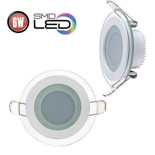 Premium LED ultra tenké svietidlo zápustné 6W - sklo kruh
