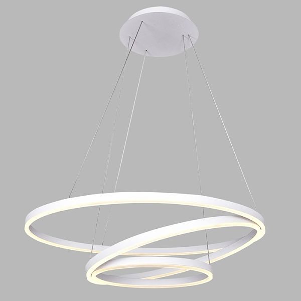 LED závesné svietidlo CIRCLE 3 kruhy biele 80 60 40 cm, možnosť stmievať